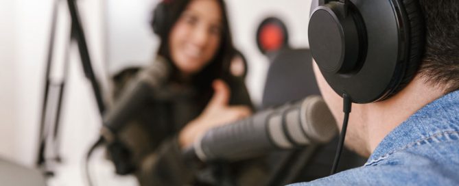 Man with headsets ready to record an interview