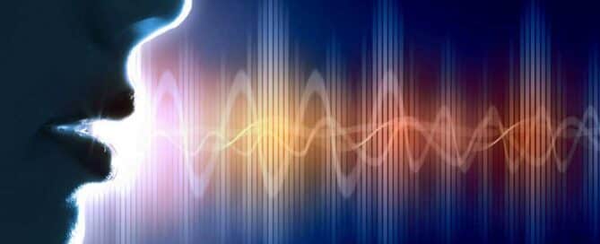 appearance of sound waves and frequency when a person talks