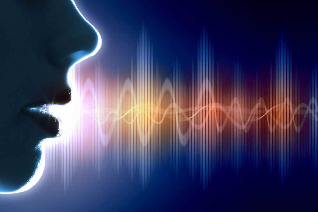 appearance of sound waves and frequency when a person talks